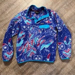 Patagonia Owl Print Synchilla Snap T Pullover Fleece